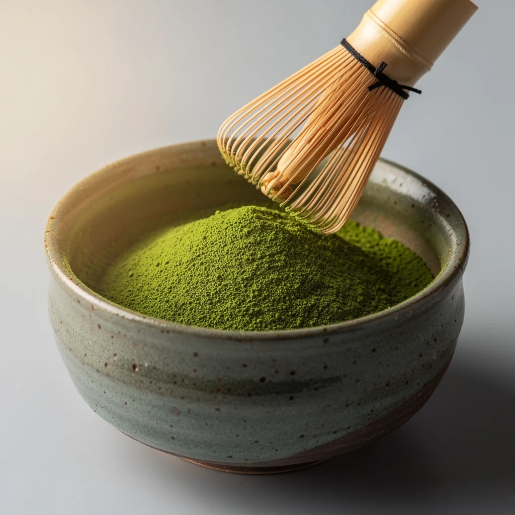 Sachet de matcha de cérémonie MATCHA ALL REASONS et bol de thé vert